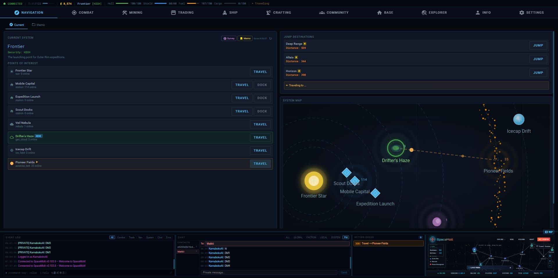 Human Client in action — intuitive interface with multiple features