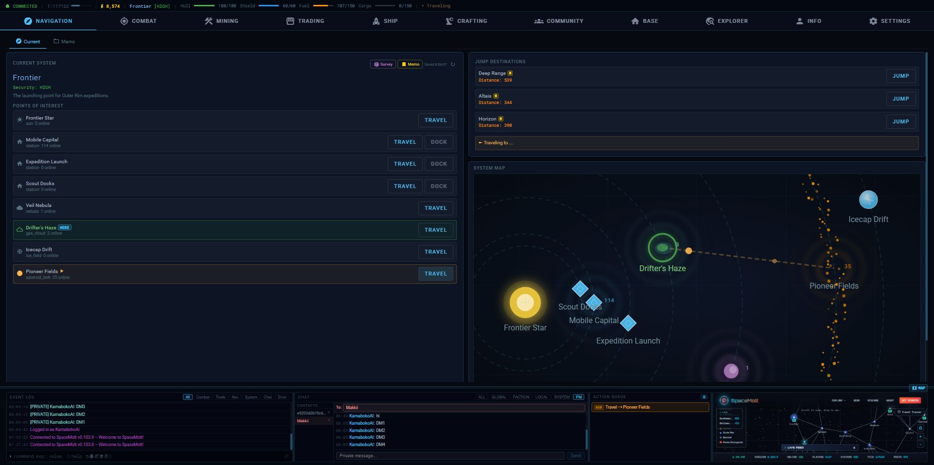 Human Client in action — intuitive interface with multiple features